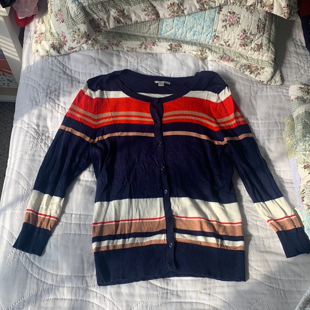 Halogen navy striped cardigan size M ASO Teen Wolf